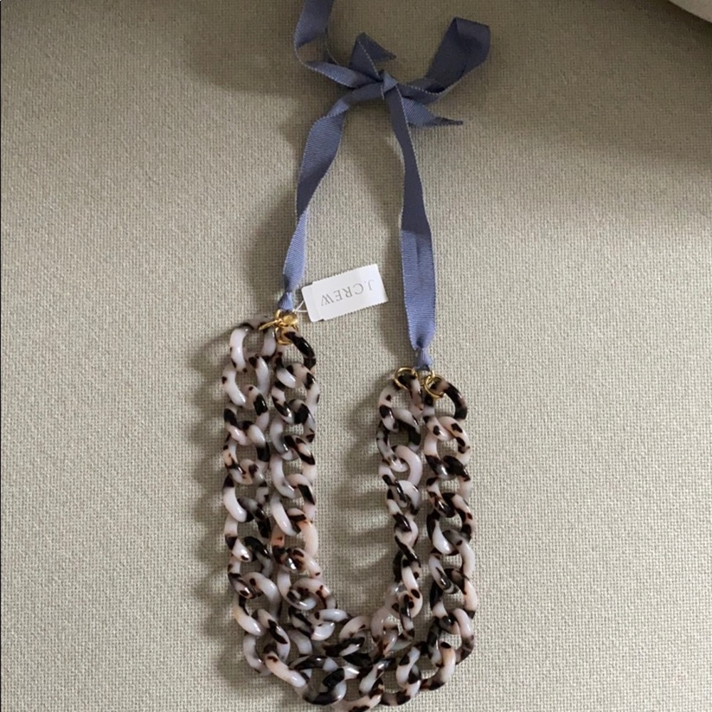 🆕 JCREW tortoise necklace with grosgrain tie